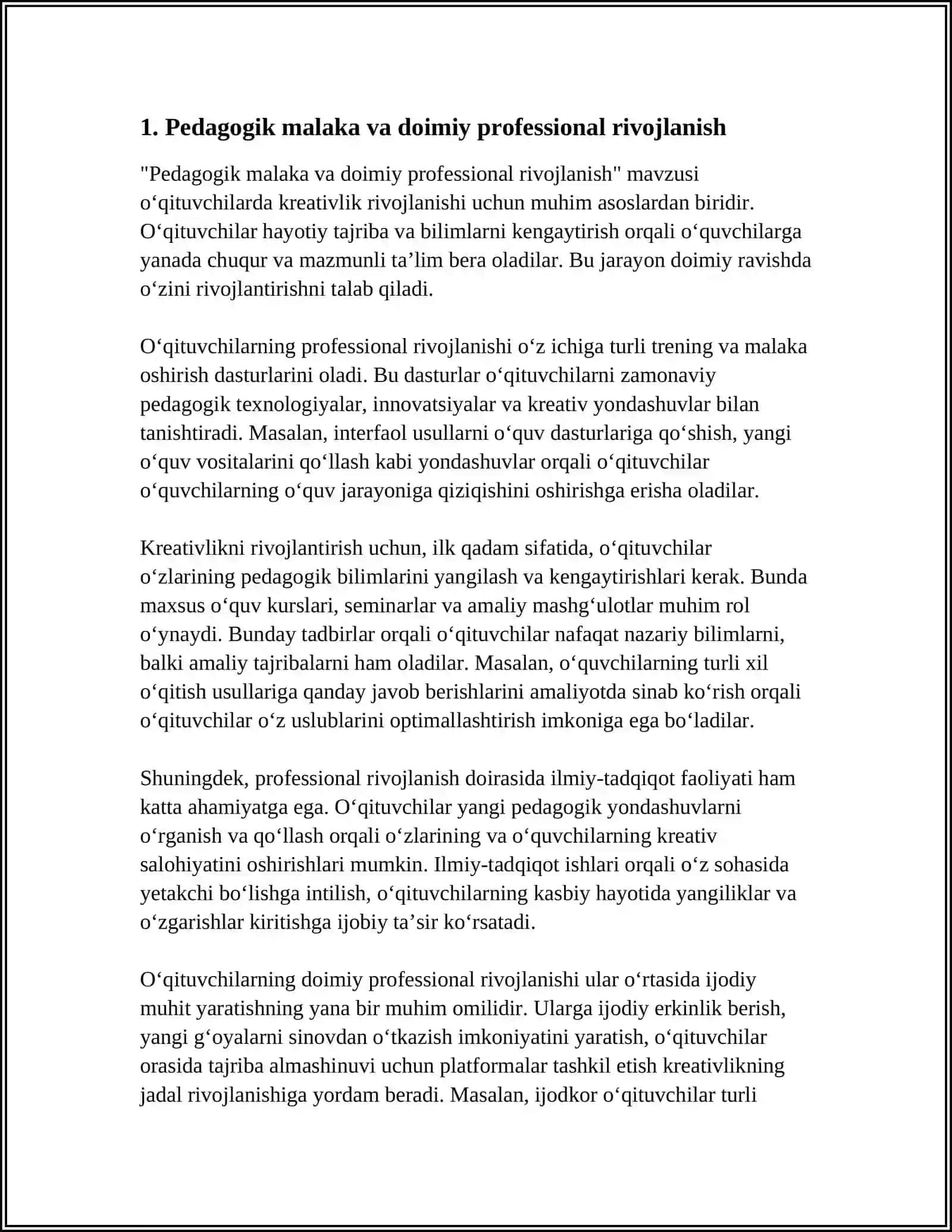 OʻQITUVCHILARDA KREATIVLIKNI RIVOJLANTIRISH OMILLARI 3