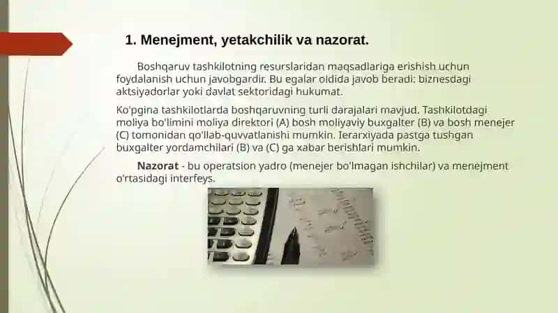 Menejment, yetakchilik va nazorat 3