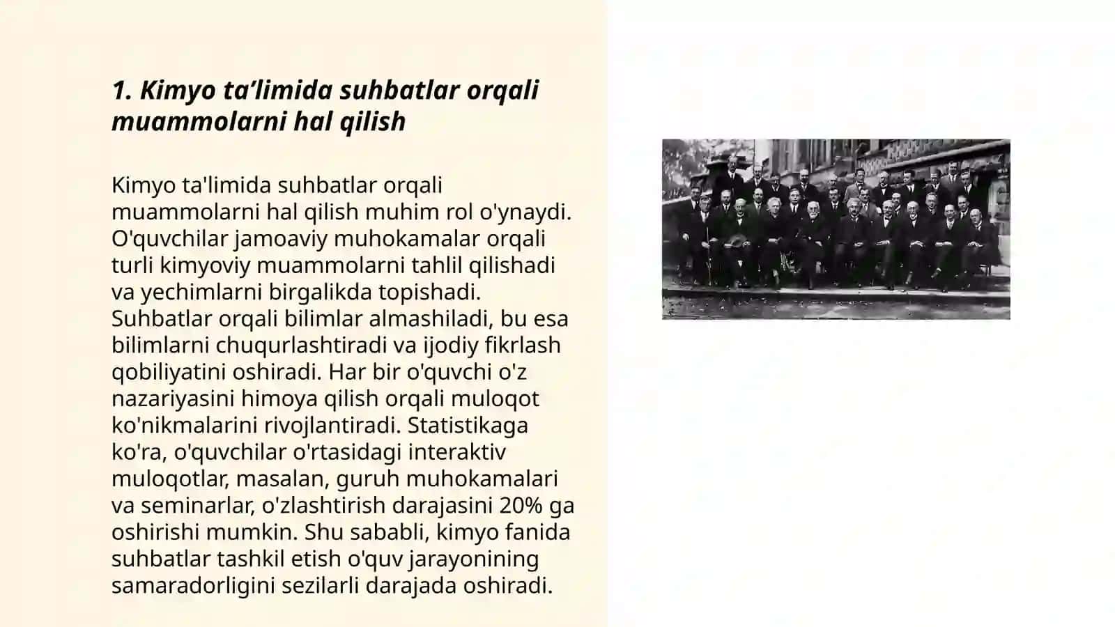 Kimyo oʻqitishda dialogik metodlar, suhbatlar, seminarlar, disput 3