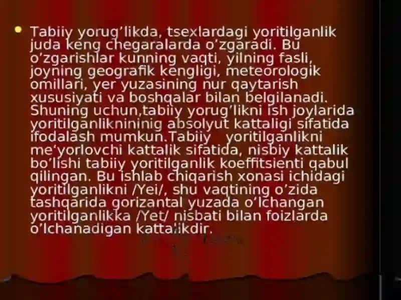 Xonalarning tabiiyyoritilganlik ko'rsatkichlari 3