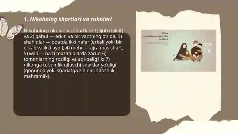 Islom huquqshunosligida oila, nigoh, taloq, idda, zihor 3