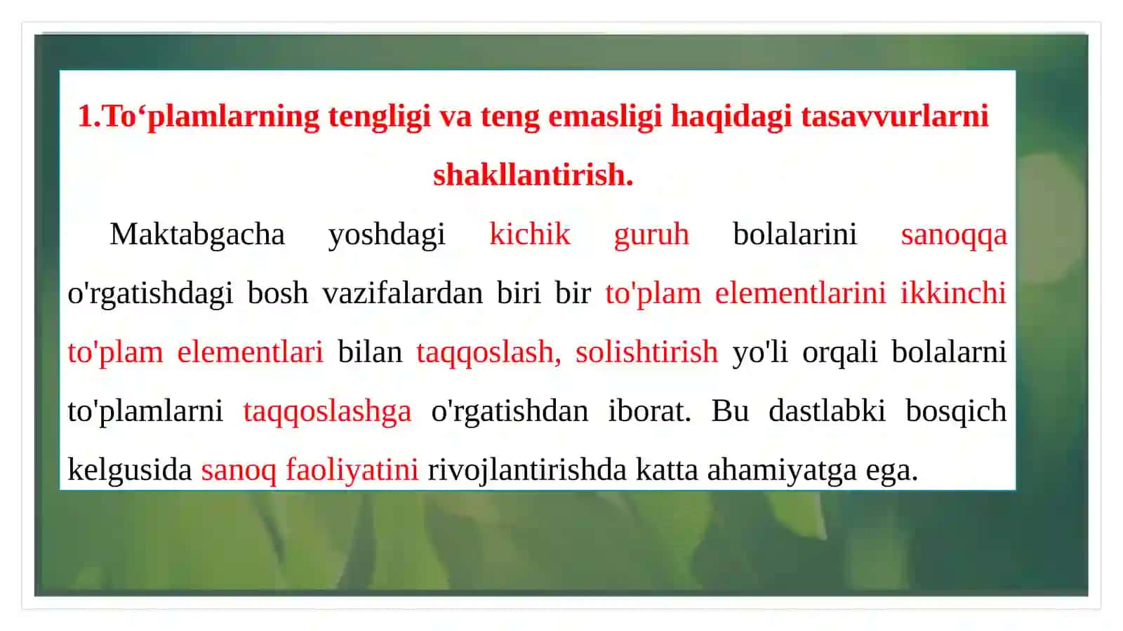 Ilk maktabgacha yoshdagi bolalarning predmetlar miqdorini idrok qilish, esda olib qolish va taqqoslashning o‘ziga xos xususiyatlari 3