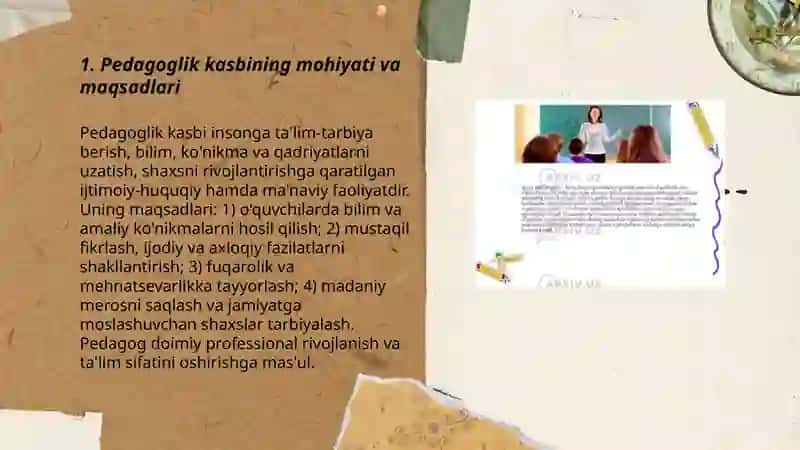 Pedagoglik kasbi va uning vazifalari 3
