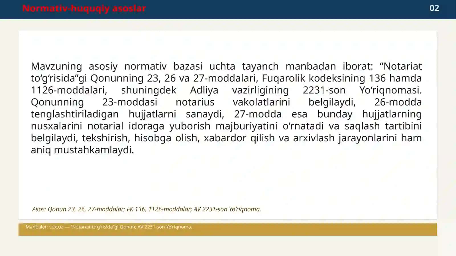 NOTARIAL HARAKATLARGA TENGLASHTIRILGAN HARAKATLAR 3