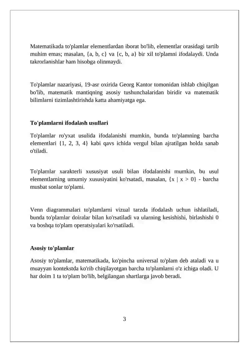 To'plamlar nazariyasi 3
