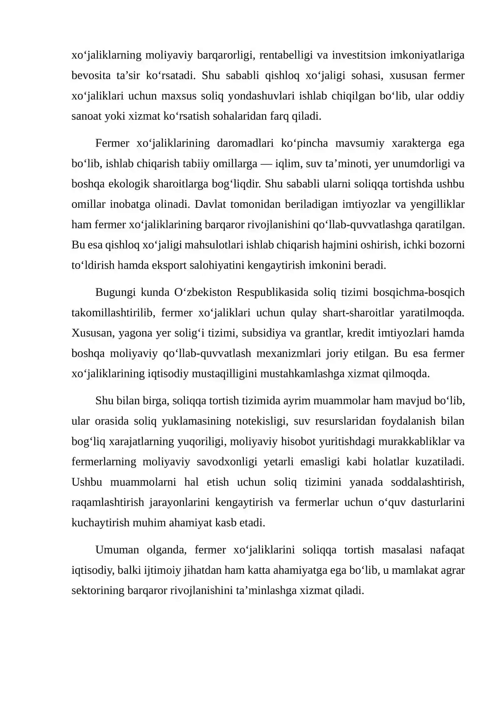 Fermer xo‘jaligini soliqqa tortishning o‘ziga xos xususiyatlari 3