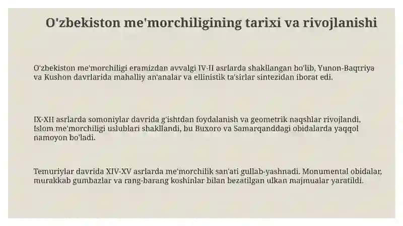 Oʻzbekiston arxitekturasi 3