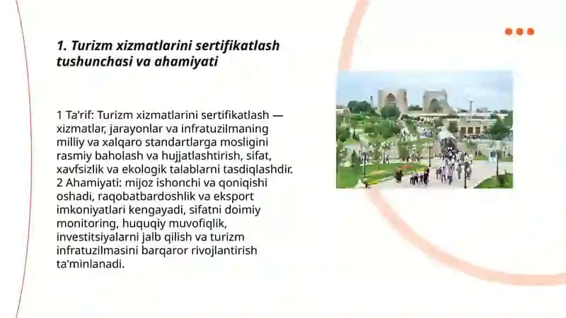 Turizmda xizmatlarni sertifikatlash va standartlash 3
