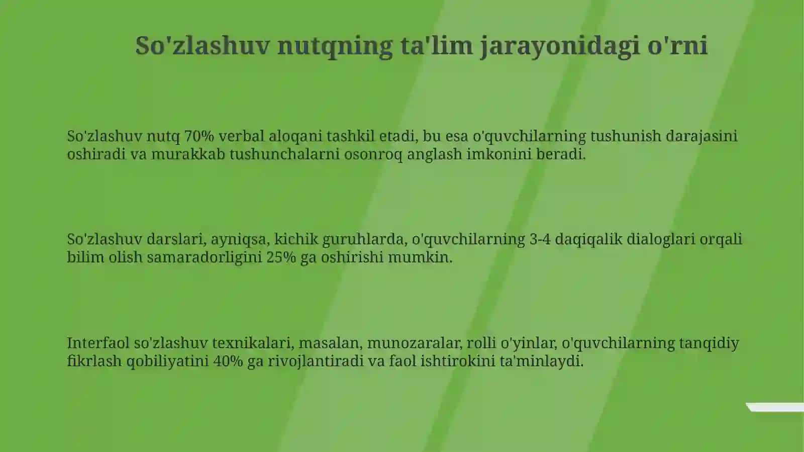 Yozma nutqning dars jaroyonidagi urni 3