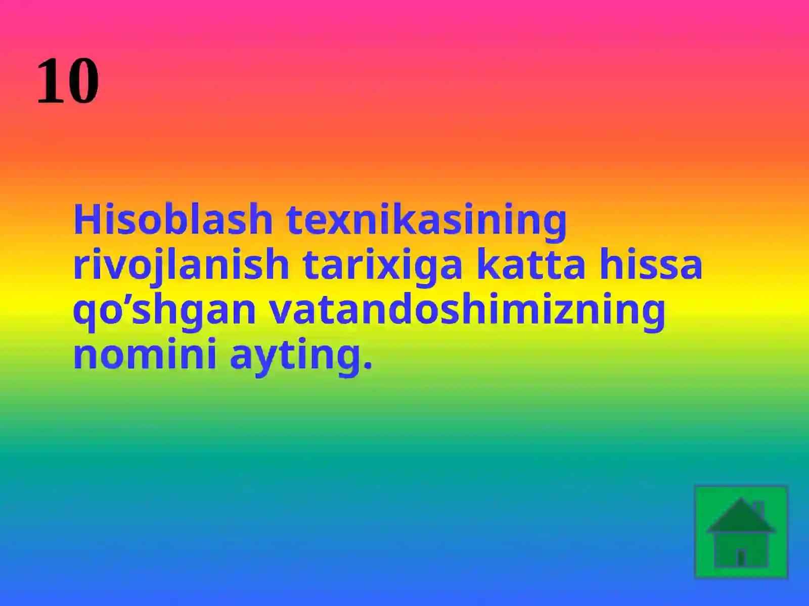 Eng yaxshi dars sifatida "Qorik tanlovi" uchun tayyorlagan VIKTORINA tadbiri 3