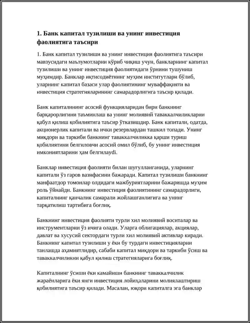 БАНКЛАРНИНГ ИНВЕСТИЦИЯ ФАОЛИЯТИДА КАПИТАЛ КУРИЛИШ 3