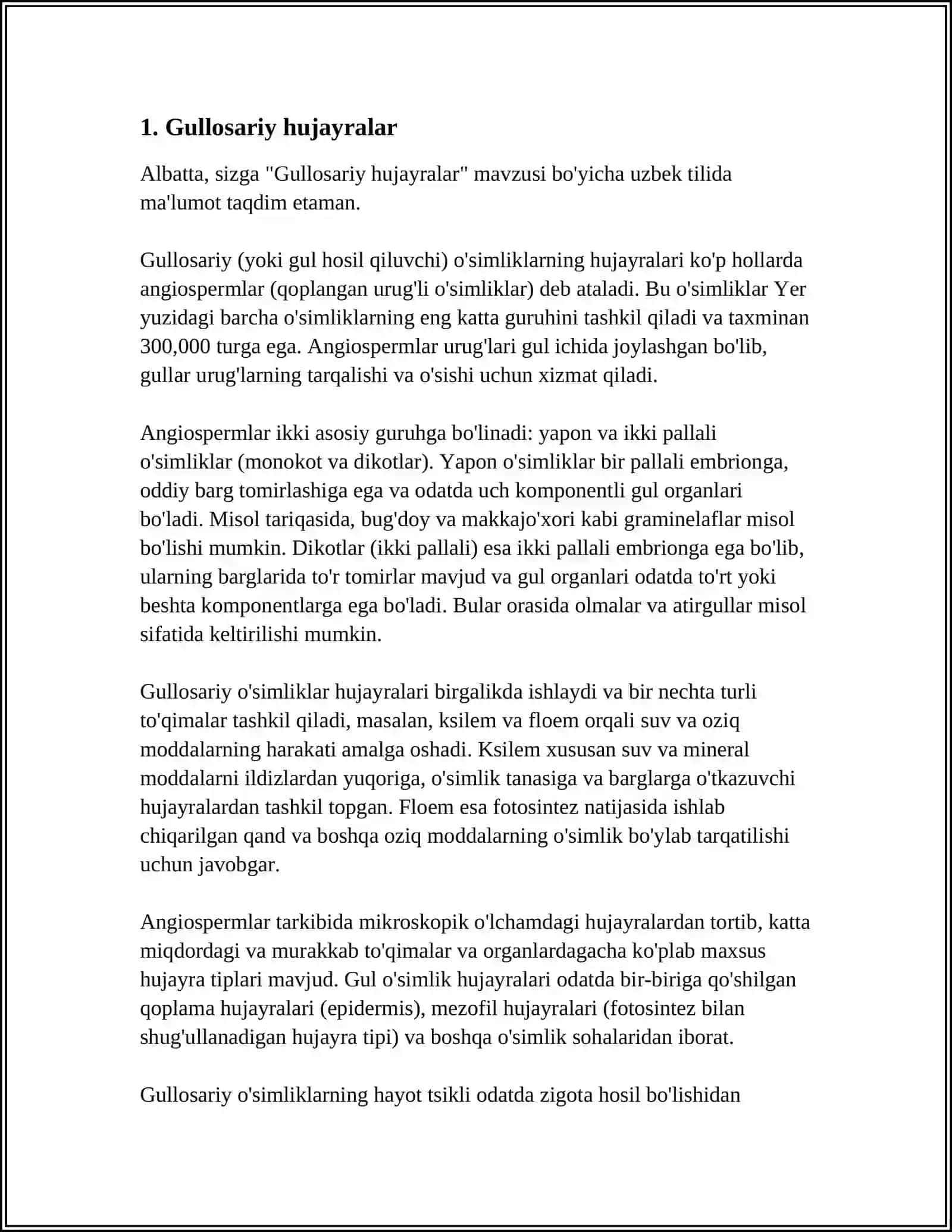 GULLOSARIY TUZULISH TESTI 3