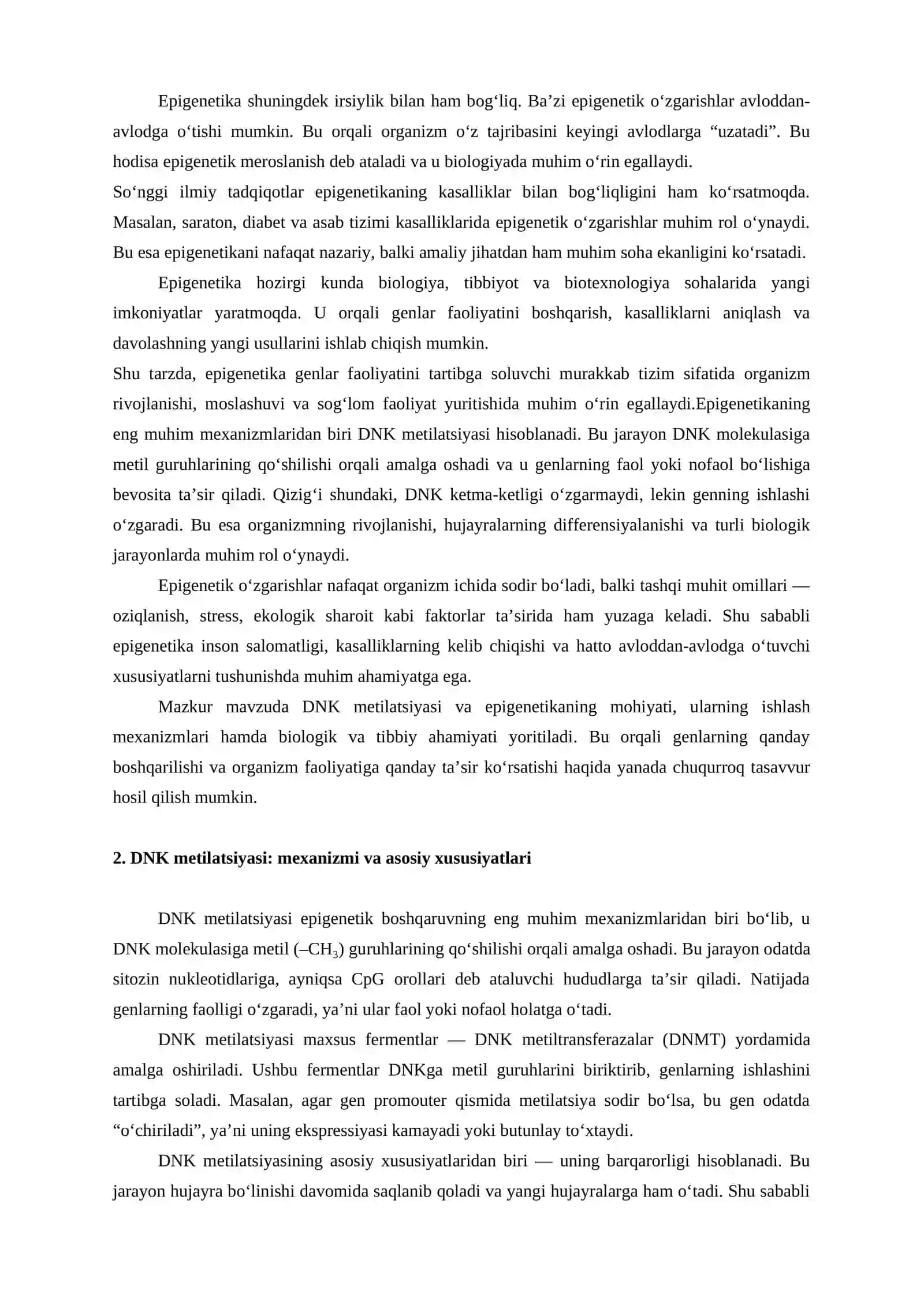DNK metilatsiyasi va epigenetika 3