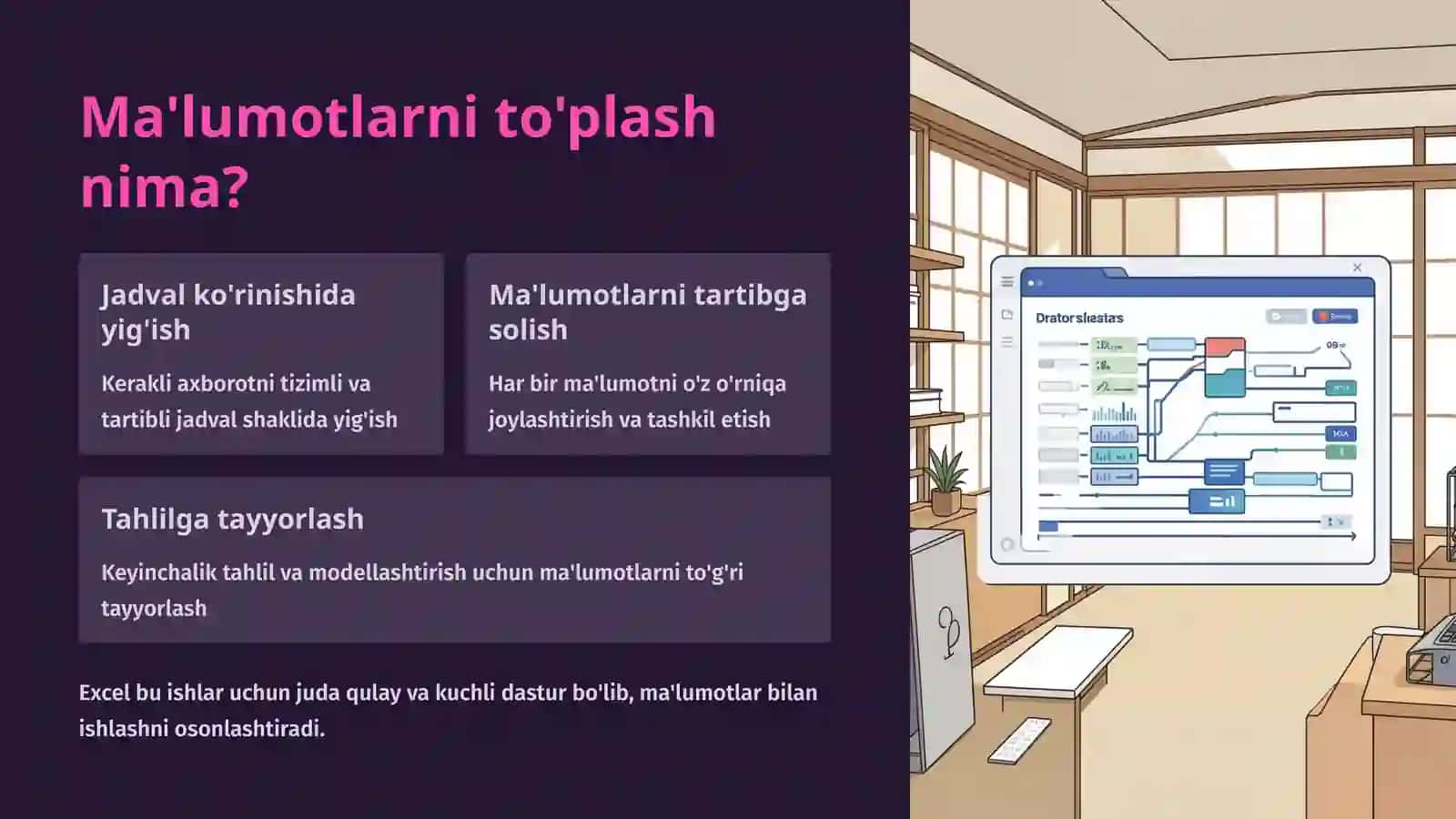 Excel'da ma'lumotlarni to'plash shaklini tuzish 3