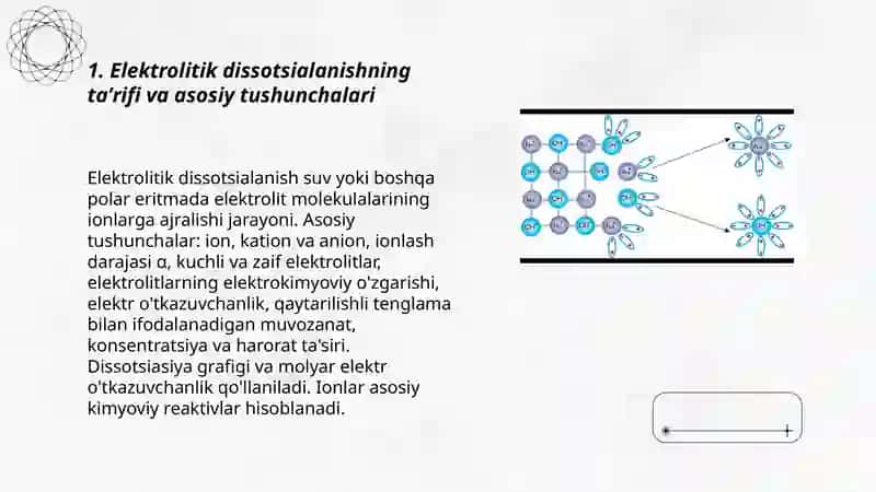Elektrolitik dissotsialanish nazariyasining asosiy qoidalari 3