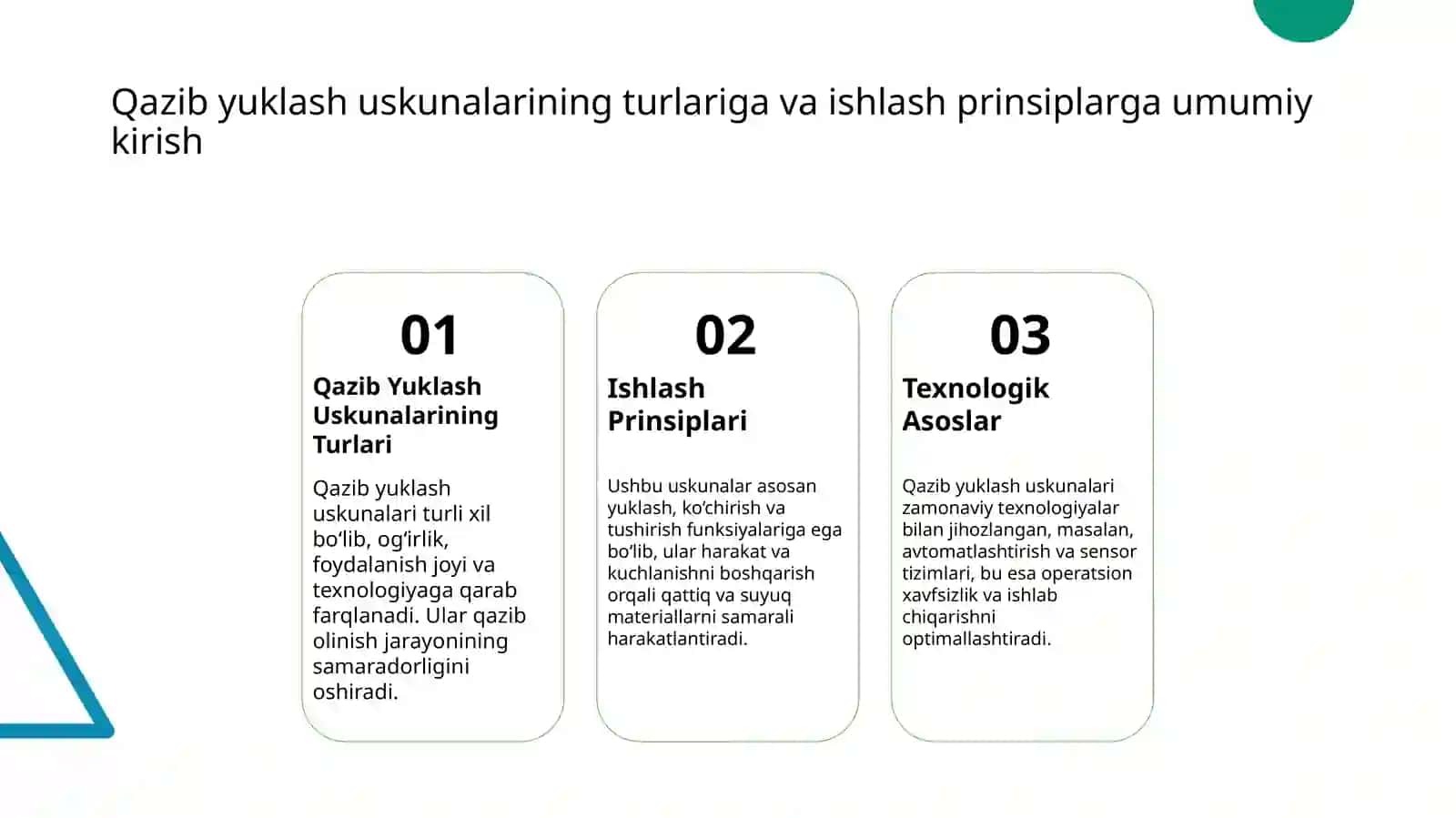 Qazib yuklash uskunalari va qazib yuklash ishlarining texnalogik sxemalari 3