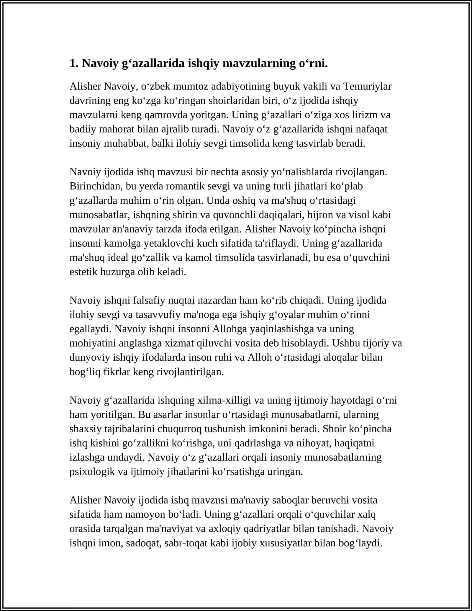 Nodira G‘azallarida Ishq Talqini 3