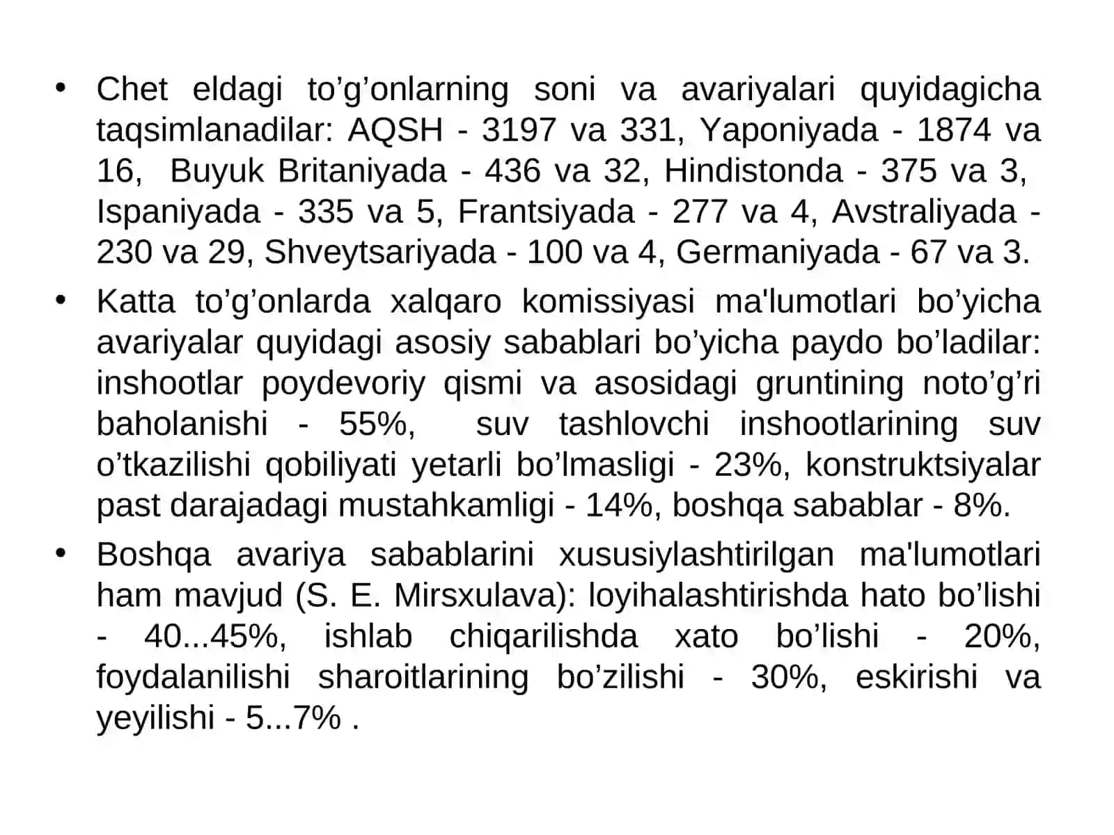 Gidrotеxnika inshootlarining shikastlanishi va avariya holatini tahlil qilish 3
