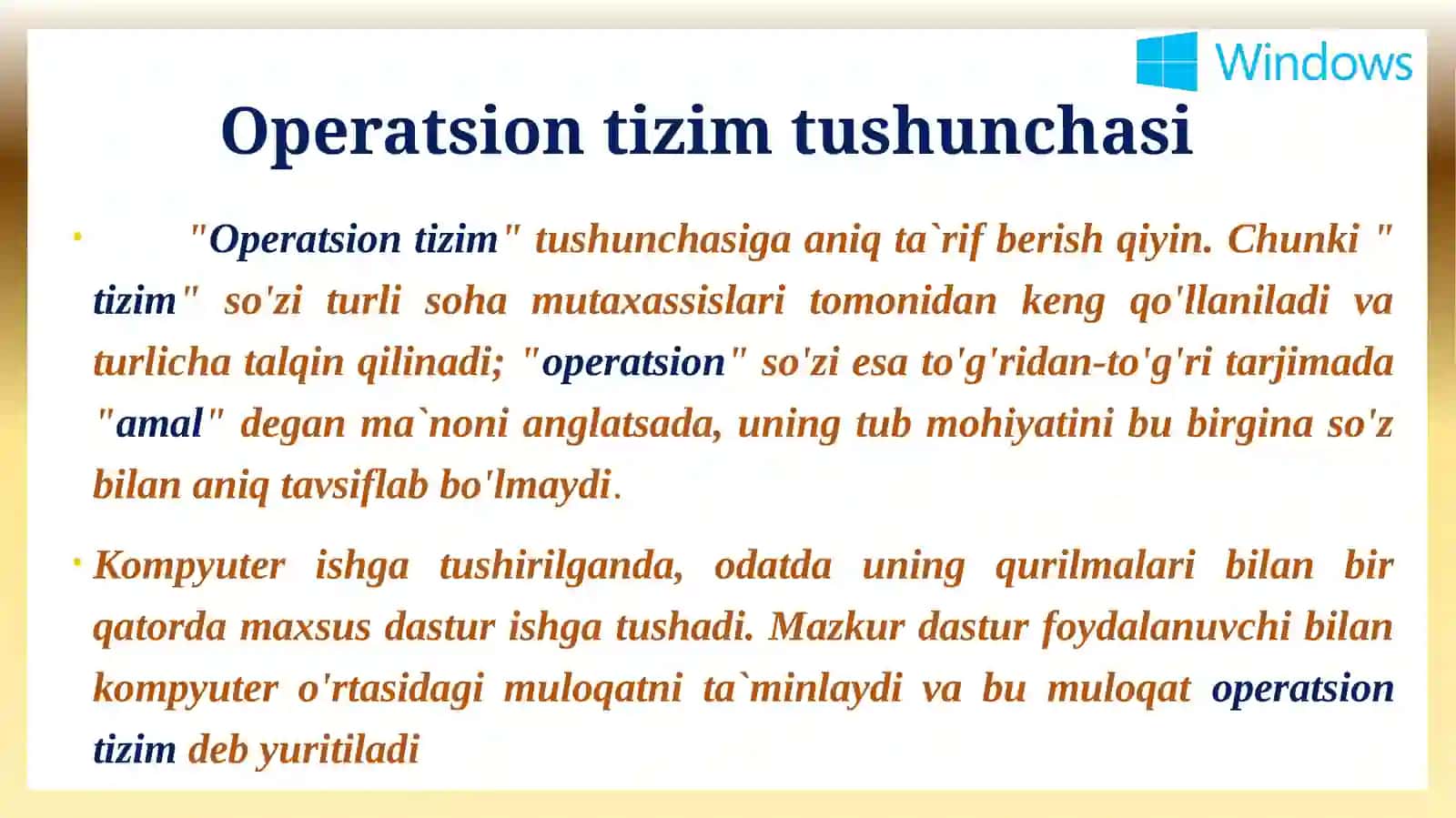 Kompyuter va mobil qurilmalarning operatsion tizimi 3
