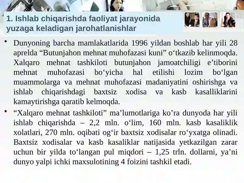 Ishlabchiqarishda sodir bo‘ladigan baxtsiz xodisalar 3