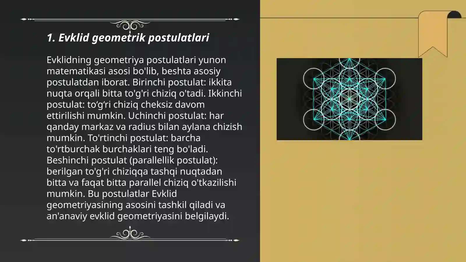 Noevklid geometriya Hisoblashga va isbotlashga doir masalalar 3