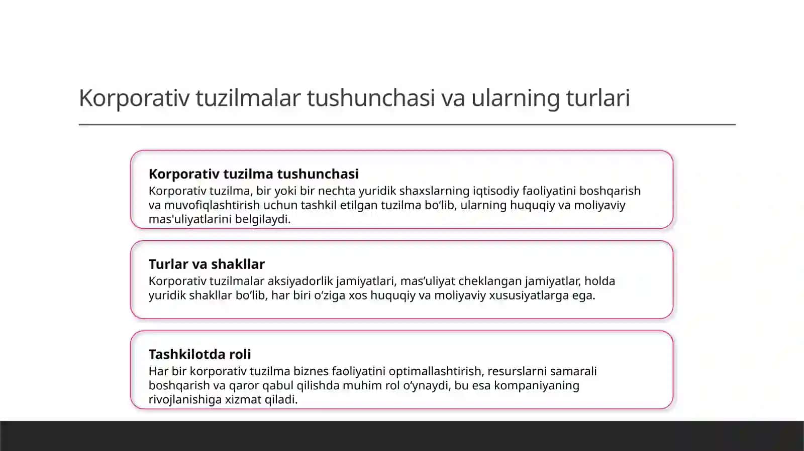 Korparativ tuzilmalarning qayta tashkil etish turlari Va tugatish tartibi 3