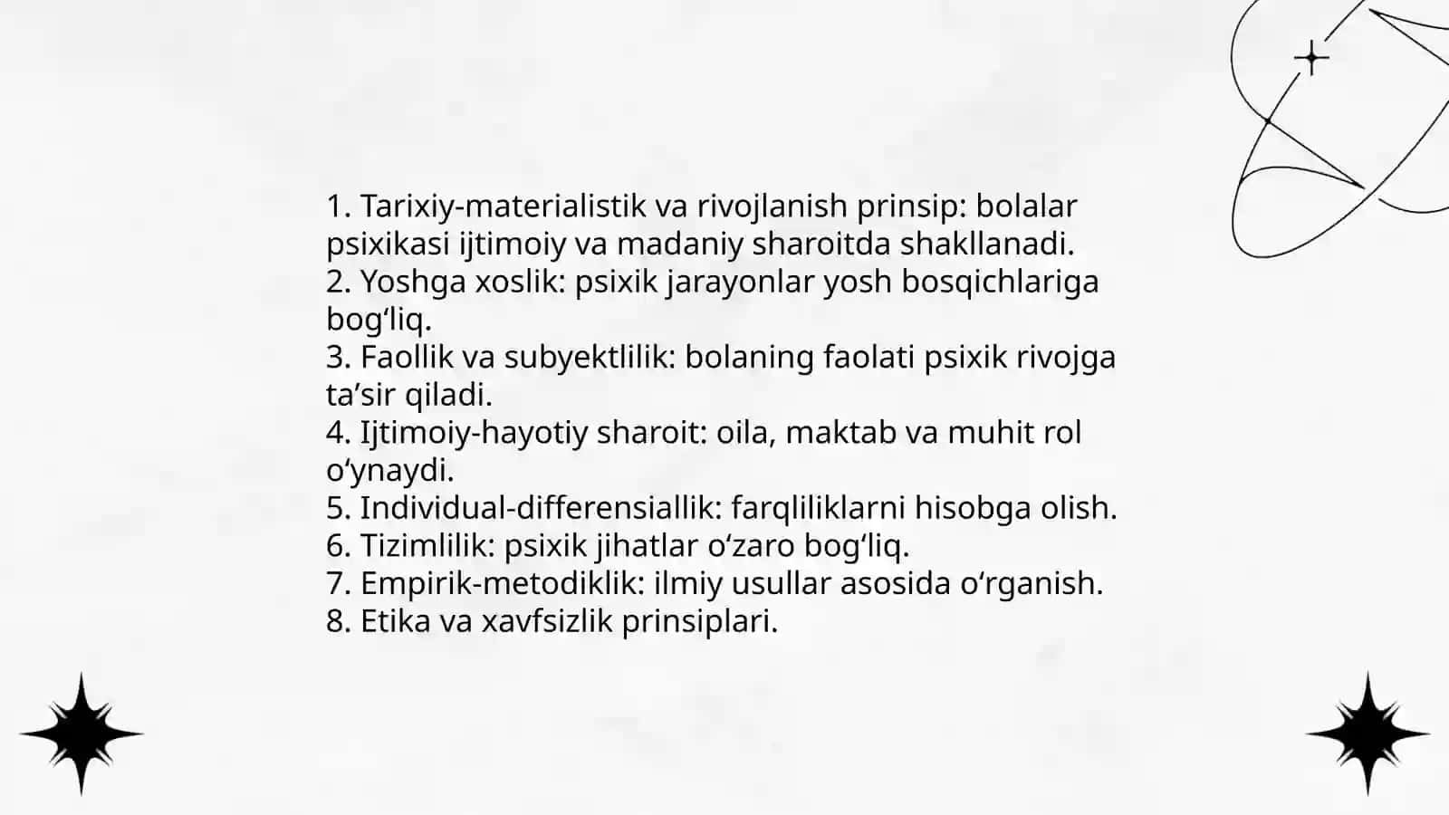 Bolalar psixikasini ŏrganish tamoyillari 3
