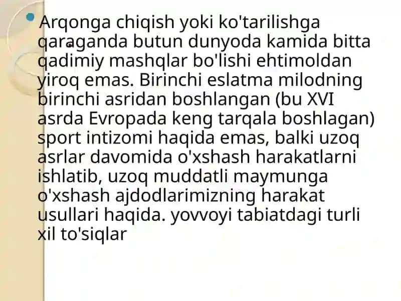 Arqonga chiqish texnikasi 3