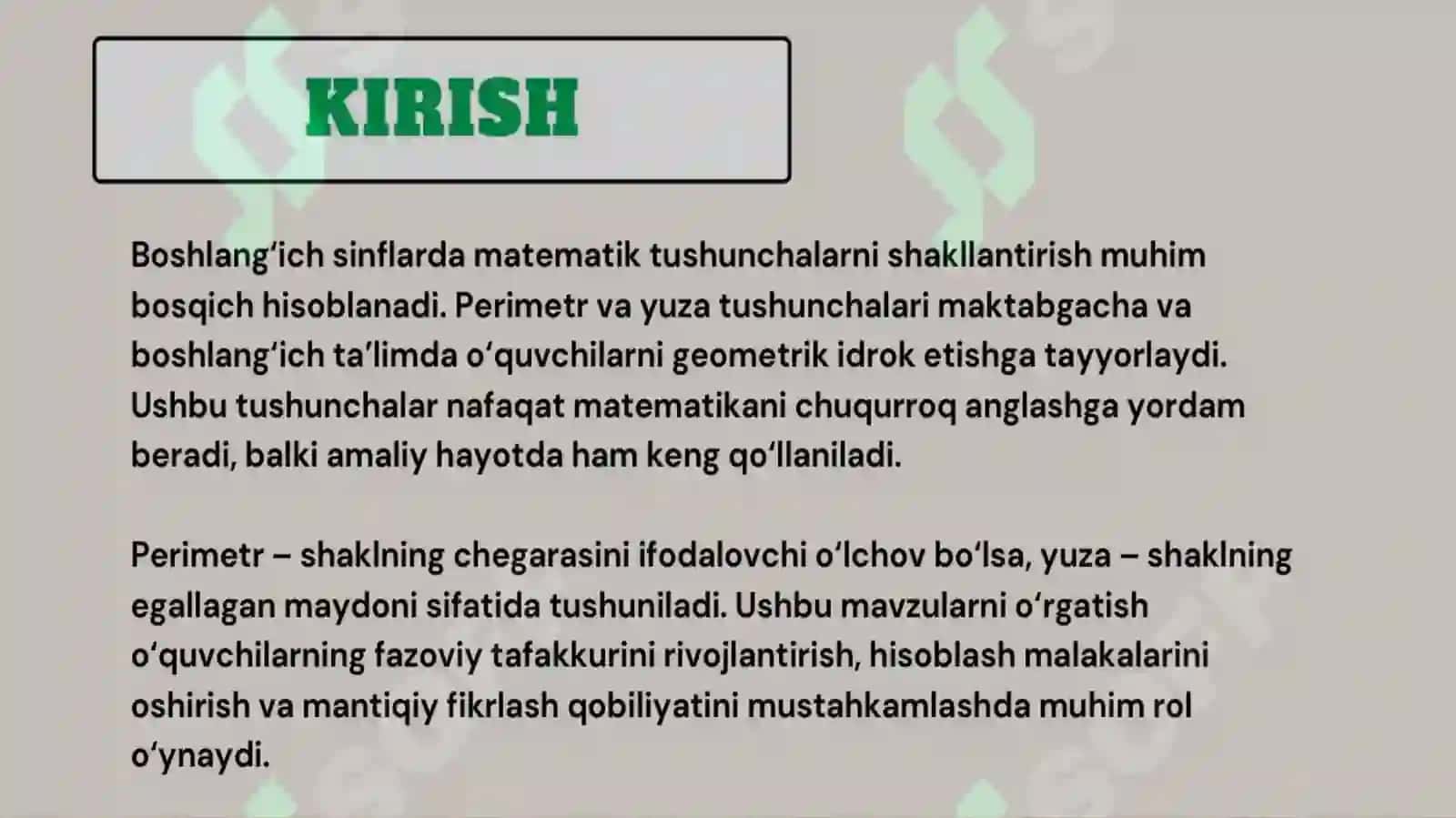 Boshlangʻichsinflargayuzavapremetrtushunchalarinioʻrgatishmetodikasi 3
