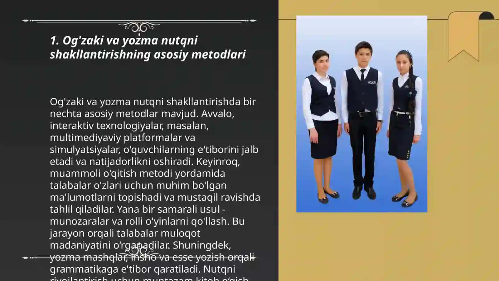 Og'zaki va yozma nutqni shakllantirish usullari 3
