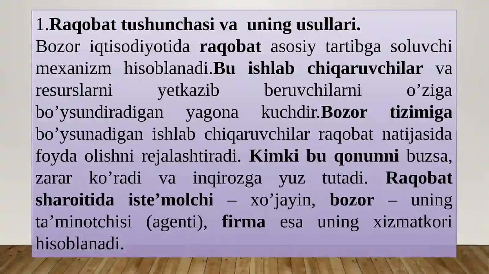 Nomukammal bozorlardagi firmalar faoliyati 3