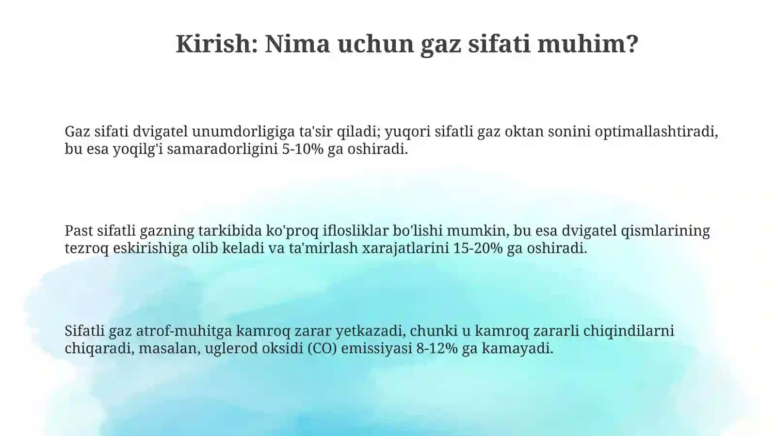 Eng sifatli gaz markasi qanday aniqlanadi? 3