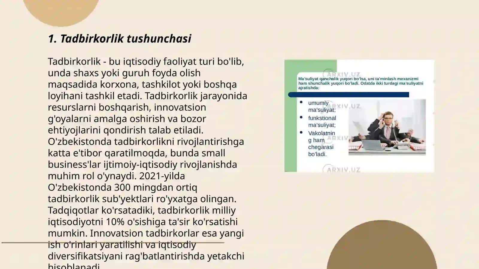 Tadbirkorlik faoliyati 3