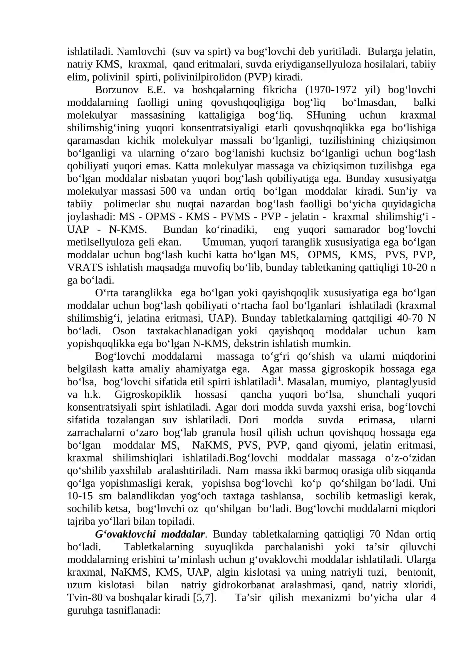 Farmatsevtik ishlab chiqarishda qattiq dori shakllarida ishlatiladigan yordamchi moddalar 3