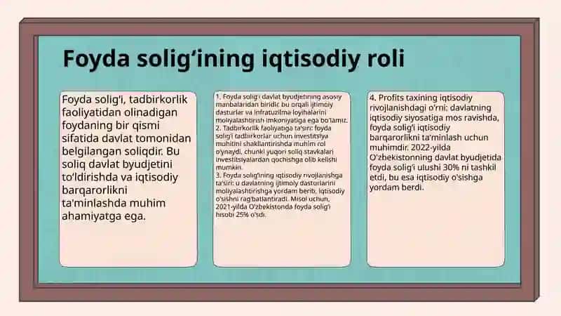 Foyda soligʻining iqtisodiy mohiyati va joriy etilish bosqichlari 3