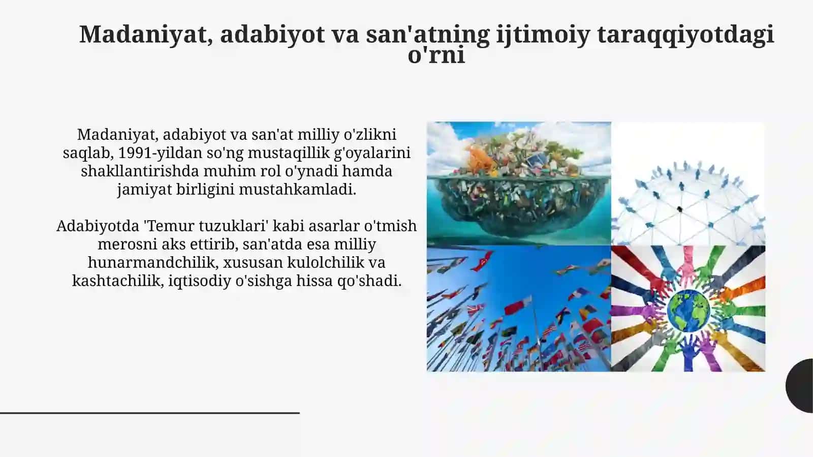 Madaniyat, adabiyot va san’at sohalari mamlakat ijtimoiy taraqqiyotining muhim bo‘g‘ini 3