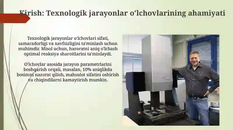 Texnologik jarayonlarda o‘lchashlarni laboratoriyada simulyatsiya qilish 3