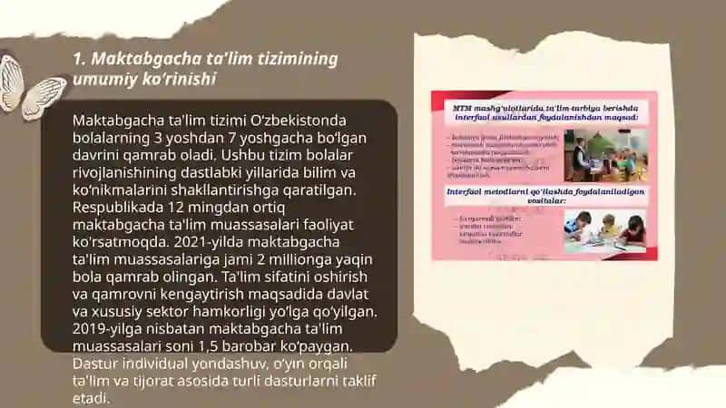 Maktabgacha umumiy oʻrta professional taʼlimning mavjud holati muammolari va rivojlanish yoʻllari 3