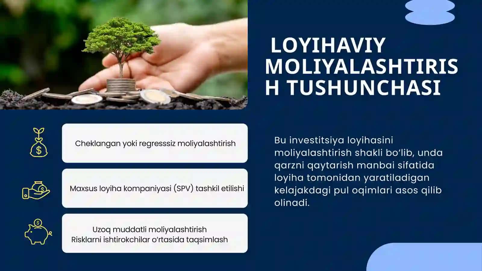 Loyihaviy moliyalashtirishni tashkil etishning nazariy asoslari 3