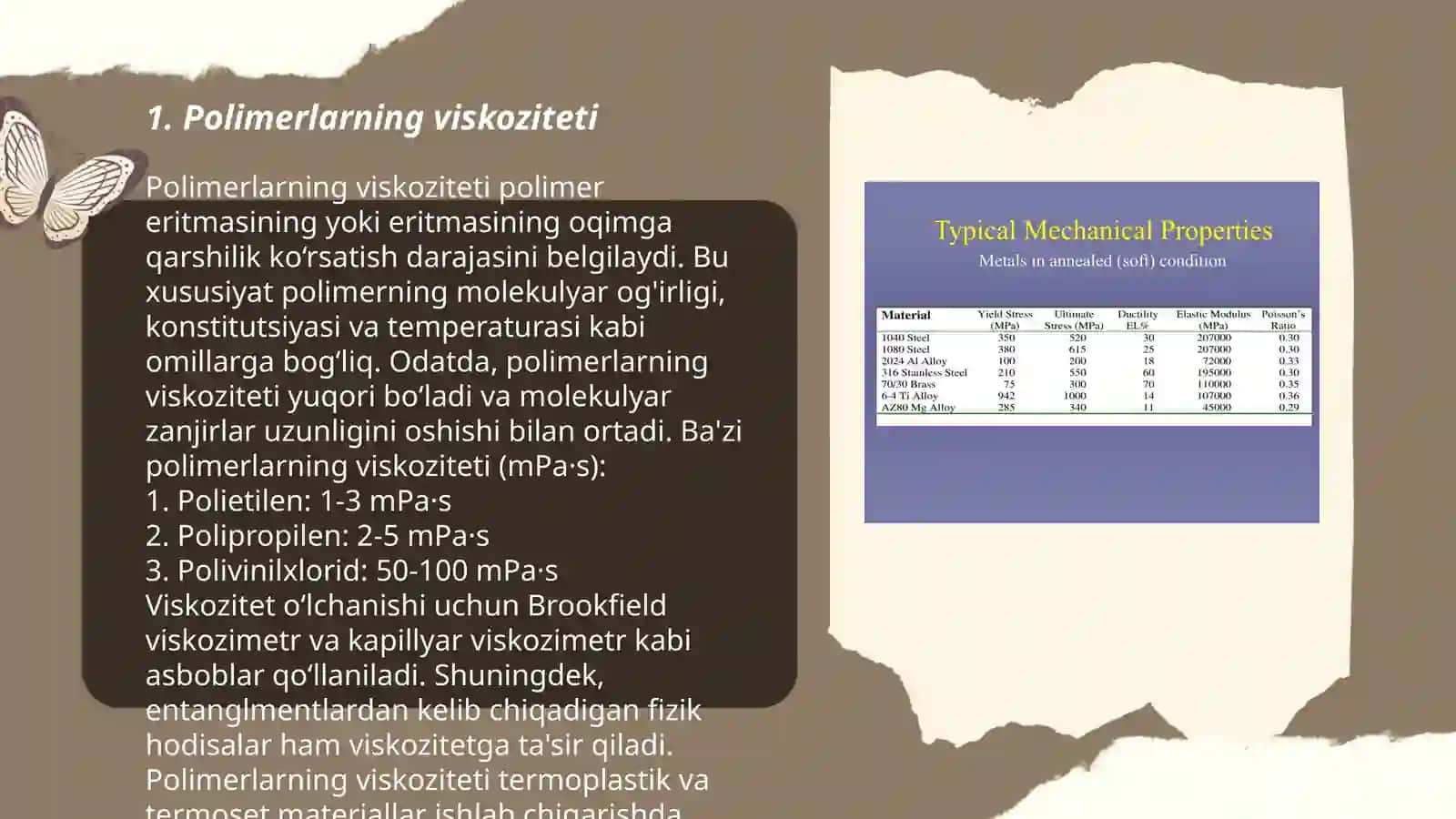 Polimer materiallarning reologik xossalari 3
