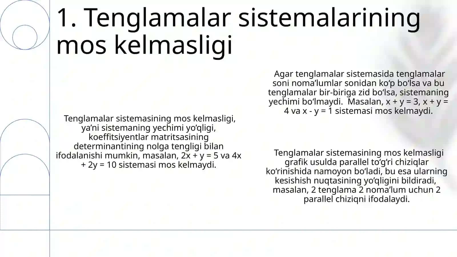 Chiziqli tenglamalar sistemasi va ularni yechish usullari, hayotga tatbiqi 3