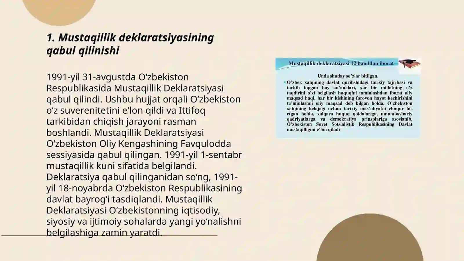 Mustaqillik deklaratsiyasi va uning tarixiy ahamiyati 3