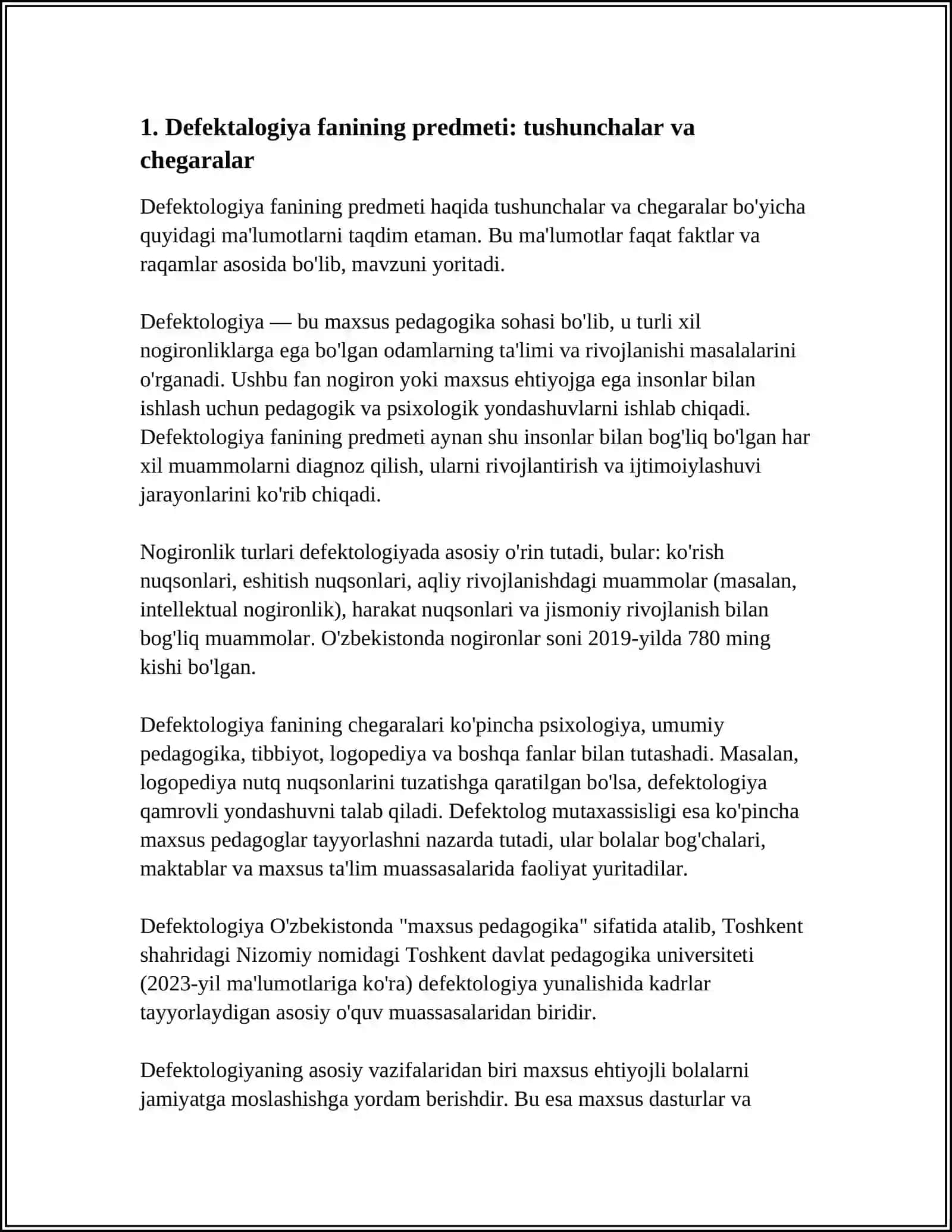 DEFEKTALOGIYA FANINING PREDMETI, MAQSAD VA VAZIFALARI 3