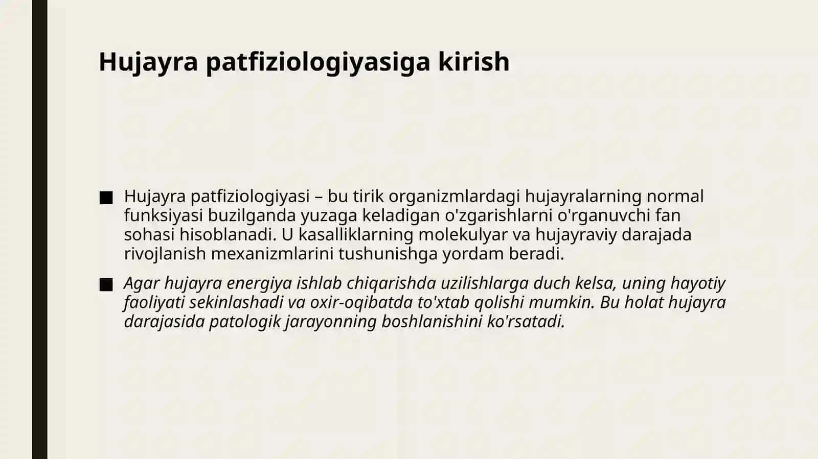 Hujayra patfiziologiyasi 3