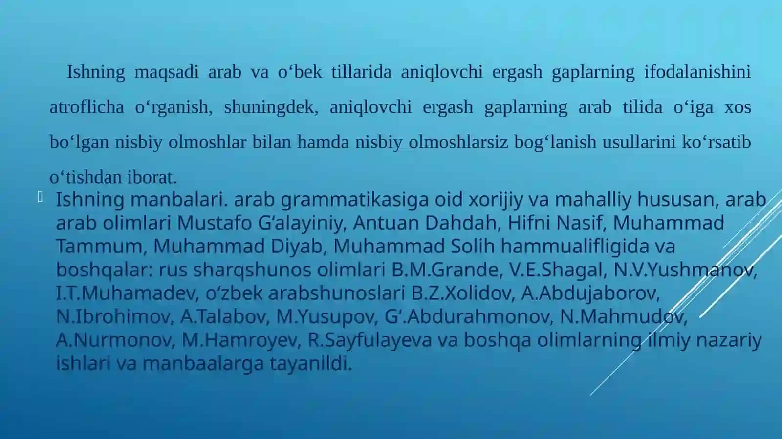 ARAB VA O'ZBEK TILLARIDA ANIQLOVCHI ERGASH GAPLARNING O‘ZIGA XOSLIKLARI 3