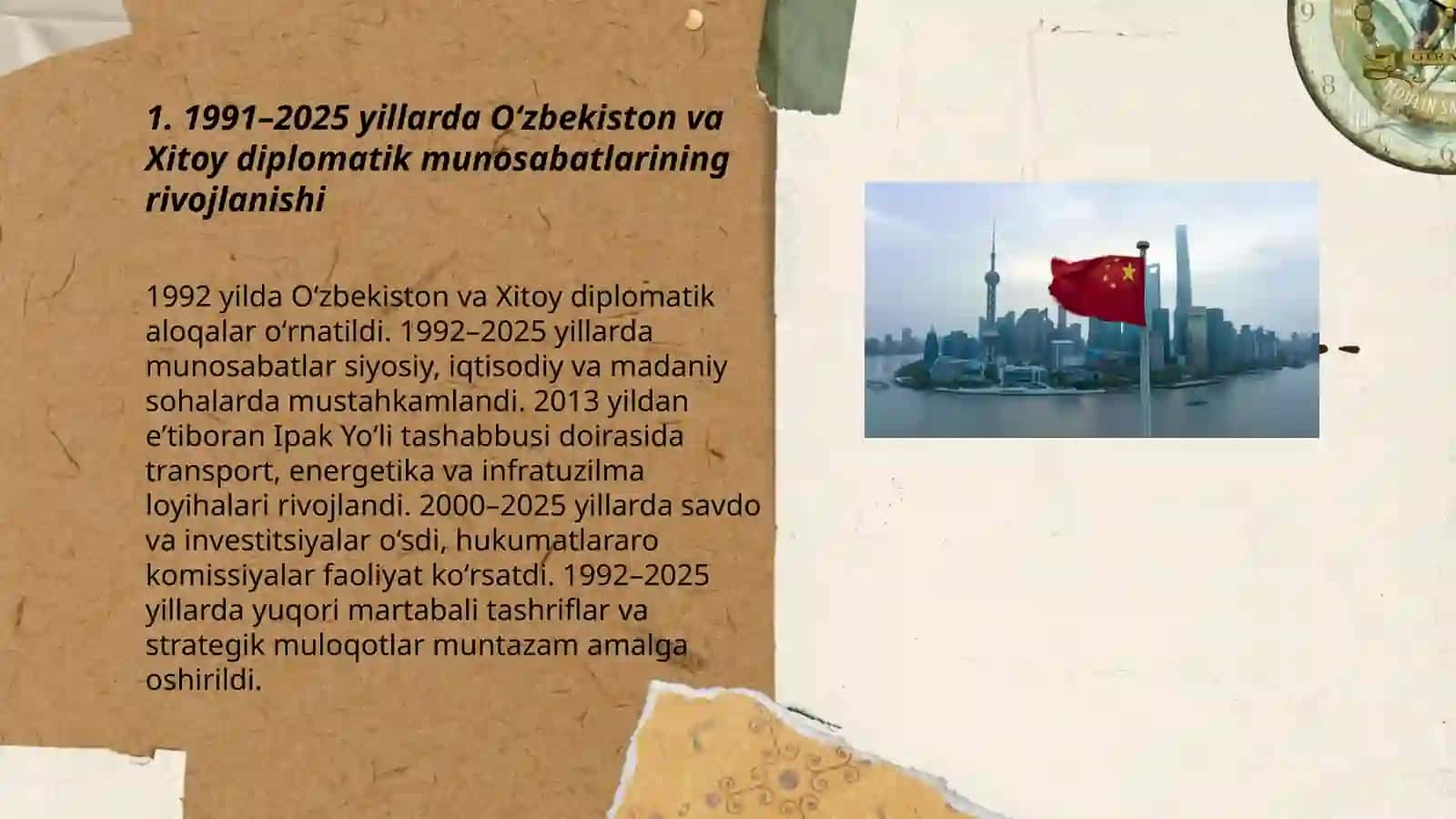 Oʻzbekiston Respublikasi va Xitoy Xalq Respublikasining 1991-2025 yillarda boʻlgan rivojlanishlar 3