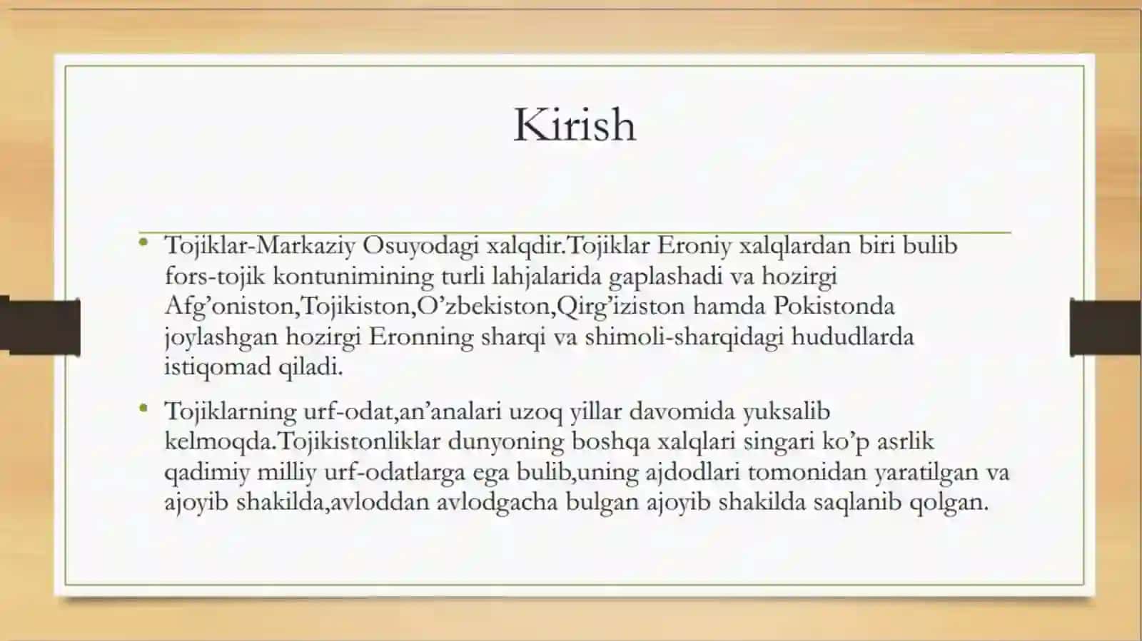 Mirzo Ulug’bek nomidagi O’zbekiston Milliy Universiteti Tarix fakulteti 1-kurs sirtqi bulim talabasi Ismatullayeva Munisa 3