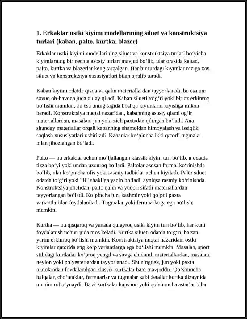 ERKAKLAR USTKI KIYIMINI KONSTRUKSIYALASH XUSUSIYATLARI 3
