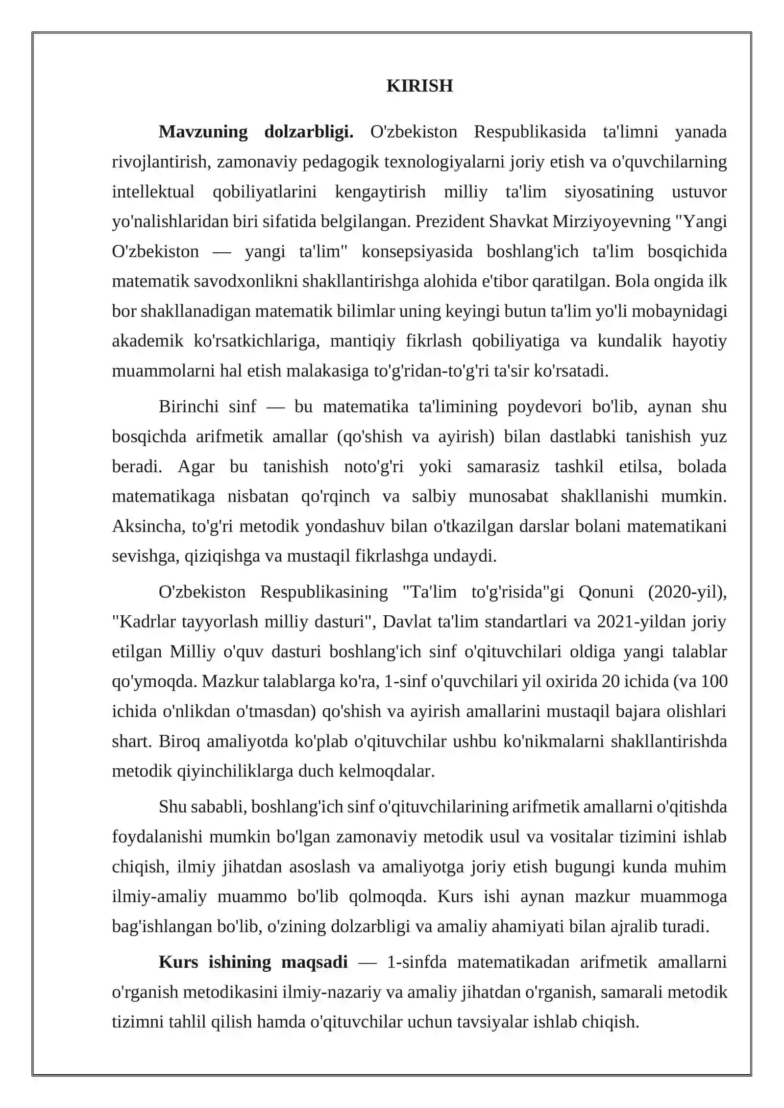 Boshlang'ich sinflarda arifmetik amallarni o'rgatish 3