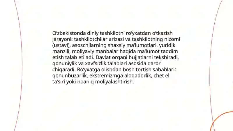 OʻZBEKISTONDA FAOLIYAT YURITUVCHI DINIY TASHKILOTLAR 3